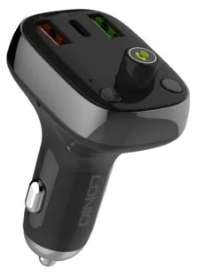 LDNIO FM Transmitter & φορτιστής C704Q, 2x USB/1x USB-C, 36W, Bluetooth, μαύρο