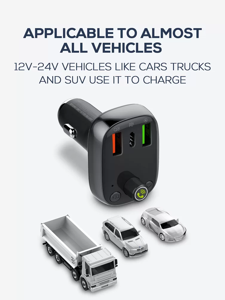 LDNIO FM Transmitter & φορτιστής C704Q, 2x USB/1x USB-C, 36W, Bluetooth, μαύρο 14 LDNIO FM Transmitter & φορτιστής C704Q, 2x USB/1x USB-C, 36W, Bluetooth, μαύρο - Image 12