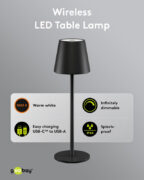 GOOBAY επιτραπέζιο φωτιστικό 77673, 3000K, dimmable, επαναφορτιζόμενο, μαύρο 17 GOOBAY επιτραπέζιο φωτιστικό 77673, 3000K, dimmable, επαναφορτιζόμενο, μαύρο 5
