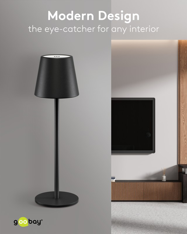 GOOBAY επιτραπέζιο φωτιστικό 77673, 3000K, dimmable, επαναφορτιζόμενο, μαύρο 8 GOOBAY επιτραπέζιο φωτιστικό 77673, 3000K, dimmable, επαναφορτιζόμενο, μαύρο - Image 6