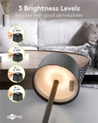 GOOBAY επιτραπέζιο φωτιστικό 77675, 3000K, dimmable, επαναφορτιζόμενο, μαύρο 2