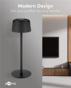 GOOBAY επιτραπέζιο φωτιστικό 77675, 3000K, dimmable, επαναφορτιζόμενο, μαύρο 7