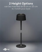 GOOBAY επιτραπέζιο φωτιστικό 77675, 3000K, dimmable, επαναφορτιζόμενο, μαύρο 8