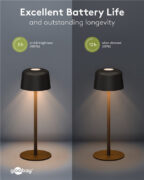 GOOBAY επιτραπέζιο φωτιστικό 77675, 3000K, dimmable, επαναφορτιζόμενο, μαύρο 9