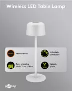 GOOBAY επιτραπέζιο φωτιστικό 77676, 3000K, dimmable, επαναφορτιζόμενο, λευκό 20 GOOBAY επιτραπέζιο φωτιστικό 77676, 3000K, dimmable, επαναφορτιζόμενο, λευκό 6