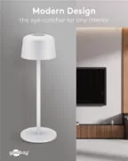 GOOBAY επιτραπέζιο φωτιστικό 77676, 3000K, dimmable, επαναφορτιζόμενο, λευκό 21 GOOBAY επιτραπέζιο φωτιστικό 77676, 3000K, dimmable, επαναφορτιζόμενο, λευκό 7