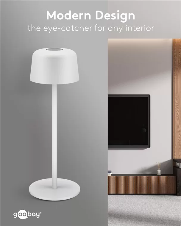 GOOBAY επιτραπέζιο φωτιστικό 77676, 3000K, dimmable, επαναφορτιζόμενο, λευκό 9 GOOBAY επιτραπέζιο φωτιστικό 77676, 3000K, dimmable, επαναφορτιζόμενο, λευκό - Image 7