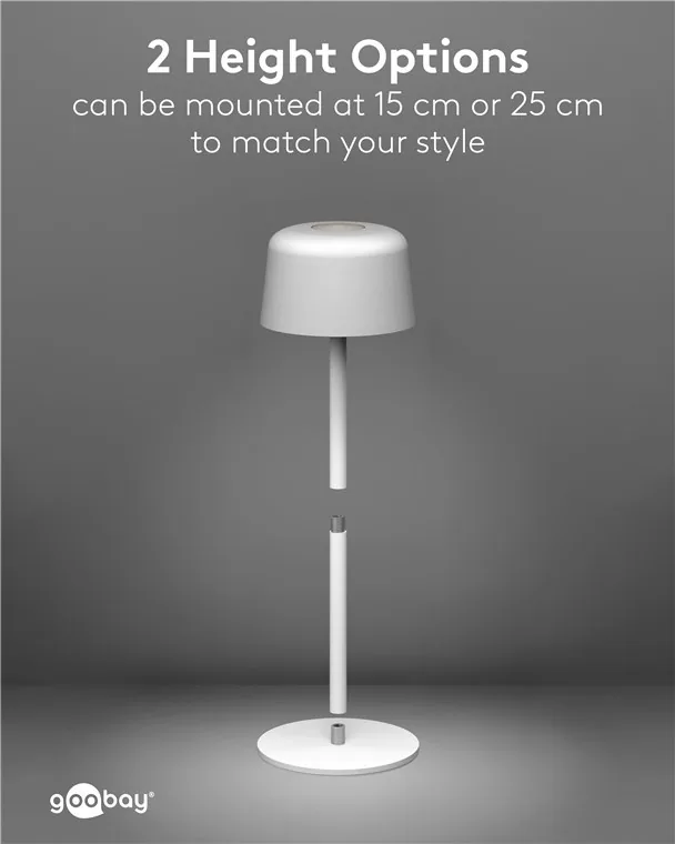 GOOBAY επιτραπέζιο φωτιστικό 77676, 3000K, dimmable, επαναφορτιζόμενο, λευκό 10 GOOBAY επιτραπέζιο φωτιστικό 77676, 3000K, dimmable, επαναφορτιζόμενο, λευκό - Image 8