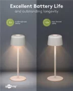 GOOBAY επιτραπέζιο φωτιστικό 77676, 3000K, dimmable, επαναφορτιζόμενο, λευκό 23 GOOBAY επιτραπέζιο φωτιστικό 77676, 3000K, dimmable, επαναφορτιζόμενο, λευκό 9