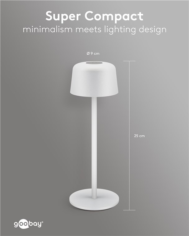 GOOBAY επιτραπέζιο φωτιστικό 77676, 3000K, dimmable, επαναφορτιζόμενο, λευκό 13 GOOBAY επιτραπέζιο φωτιστικό 77676, 3000K, dimmable, επαναφορτιζόμενο, λευκό - Image 11
