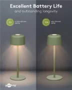 GOOBAY επιτραπέζιο φωτιστικό 77677, 3000K, dimmable, επαναφορτιζόμενο, πράσινο 9