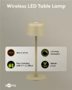 GOOBAY επιτραπέζιο φωτιστικό 77678, 3000K, dimmable, επαναφορτιζόμενο, μπεζ 6