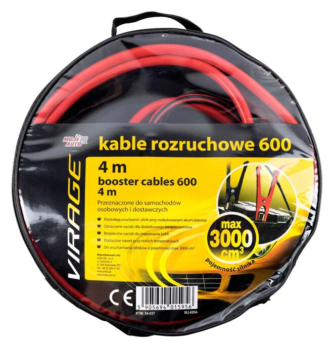 MOJE AUTO ζεύγος καλωδίων φόρτισης μπαταρίας 94-037, 600A, 4m 4 MOJE AUTO ζεύγος καλωδίων φόρτισης μπαταρίας 94-037, 600A, 4m - Image 2