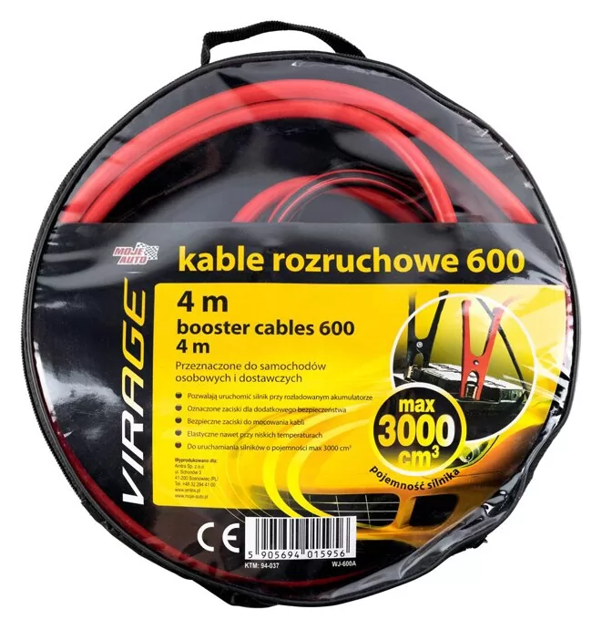 MOJE AUTO ζεύγος καλωδίων φόρτισης μπαταρίας 94-037, 600A, 4m 4 MOJE AUTO ζεύγος καλωδίων φόρτισης μπαταρίας 94-037, 600A, 4m - Image 2