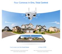 VSTARCAM smart ηλιακή κάμερα AG623FR, four-lens, 3MP, 4G, SD, PTZ, IP66 7