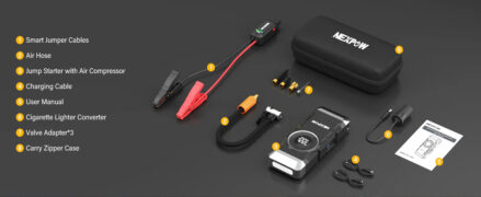 NEXPOW εκκινητής μπαταρίας & συμπιεστής αέρος NP2, 12V/3000A, 150PSI, 12000mAh 8