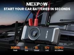 NEXPOW εκκινητής μπαταρίας & συμπιεστής αέρος NP2, 12V/3000A, 150PSI, 12000mAh 2