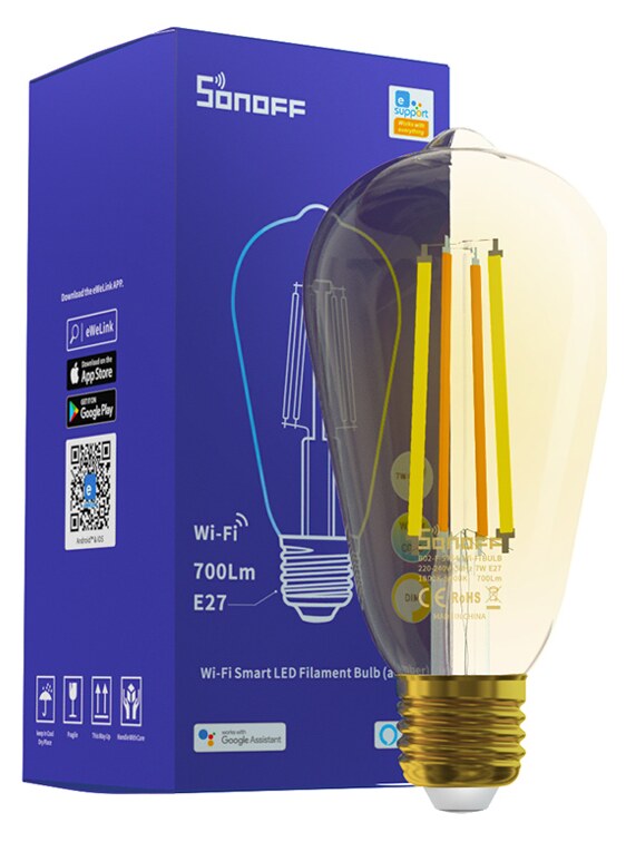 SONOFF Smart λάμπα LED Filament B02-F-ST64, Wi-Fi, 7W, E27, 1800K-5000K 6 SONOFF Smart λάμπα LED Filament B02-F-ST64, Wi-Fi, 7W, E27, 1800K-5000K - Image 4
