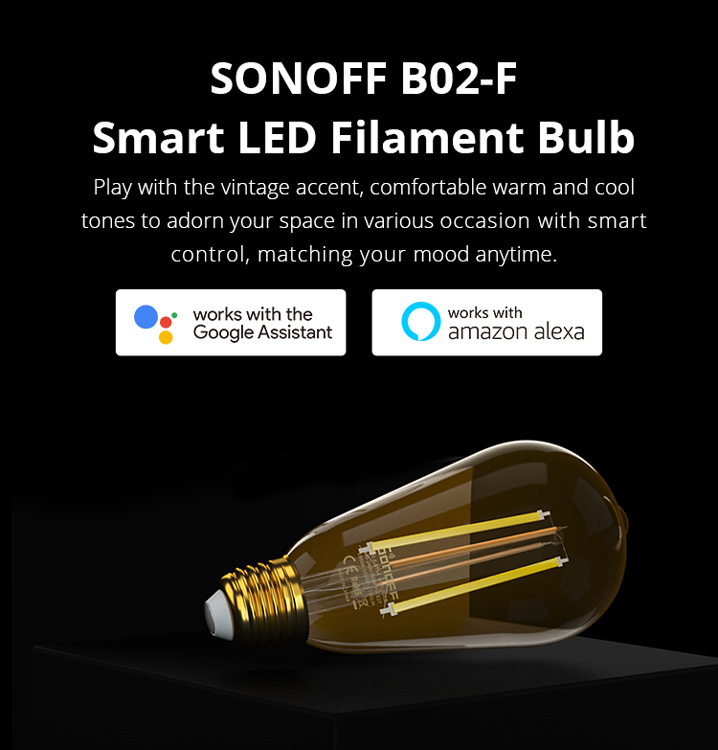 SONOFF Smart λάμπα LED Filament B02-F-ST64, Wi-Fi, 7W, E27, 1800K-5000K 4 SONOFF Smart λάμπα LED Filament B02-F-ST64, Wi-Fi, 7W, E27, 1800K-5000K - Image 2