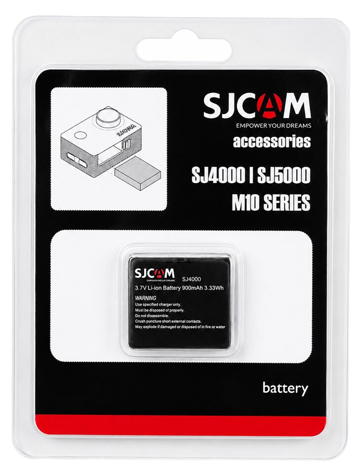 SJCAM μπαταρία για SJ4000 series action κάμερες, 900mAh 4 SJCAM μπαταρία για SJ4000 series action κάμερες, 900mAh - Image 2