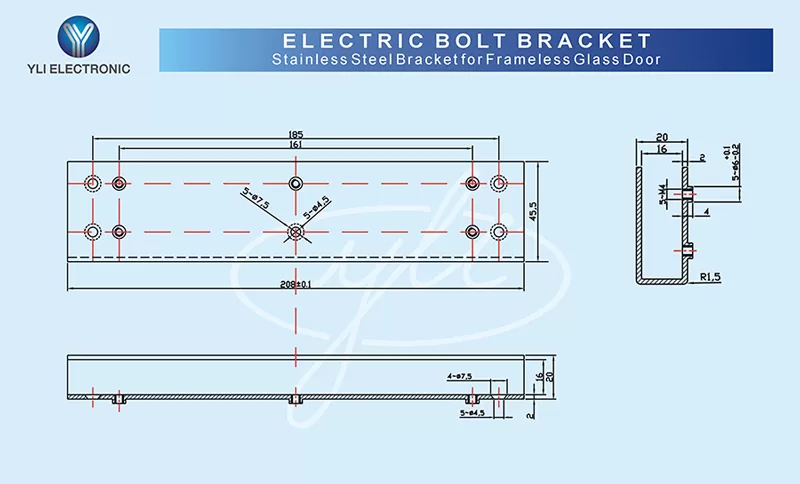 YLI ELECTRONIC βάση ηλεκτρικής κλειδαριάς BBK-700 για γυάλινη πόρτα 5 YLI ELECTRONIC βάση ηλεκτρικής κλειδαριάς BBK-700 για γυάλινη πόρτα - Image 3