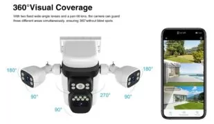 VSTARCAM smart ηλιακή κάμερα BG621SR, triple lens, 2MP, 4G, SD, PTZ, IP66 12