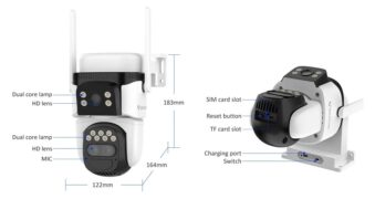 VSTARCAM smart ηλιακή κάμερα BG621TR, triple lens, 3MP, 4G, SD, PTZ, IP66 3