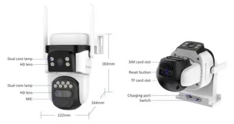 VSTARCAM smart ηλιακή κάμερα BG621TR, triple lens, 3MP, 4G, SD, PTZ, IP66 3