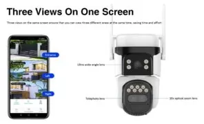 VSTARCAM smart ηλιακή κάμερα BG621TR, triple lens, 3MP, 4G, SD, PTZ, IP66 9