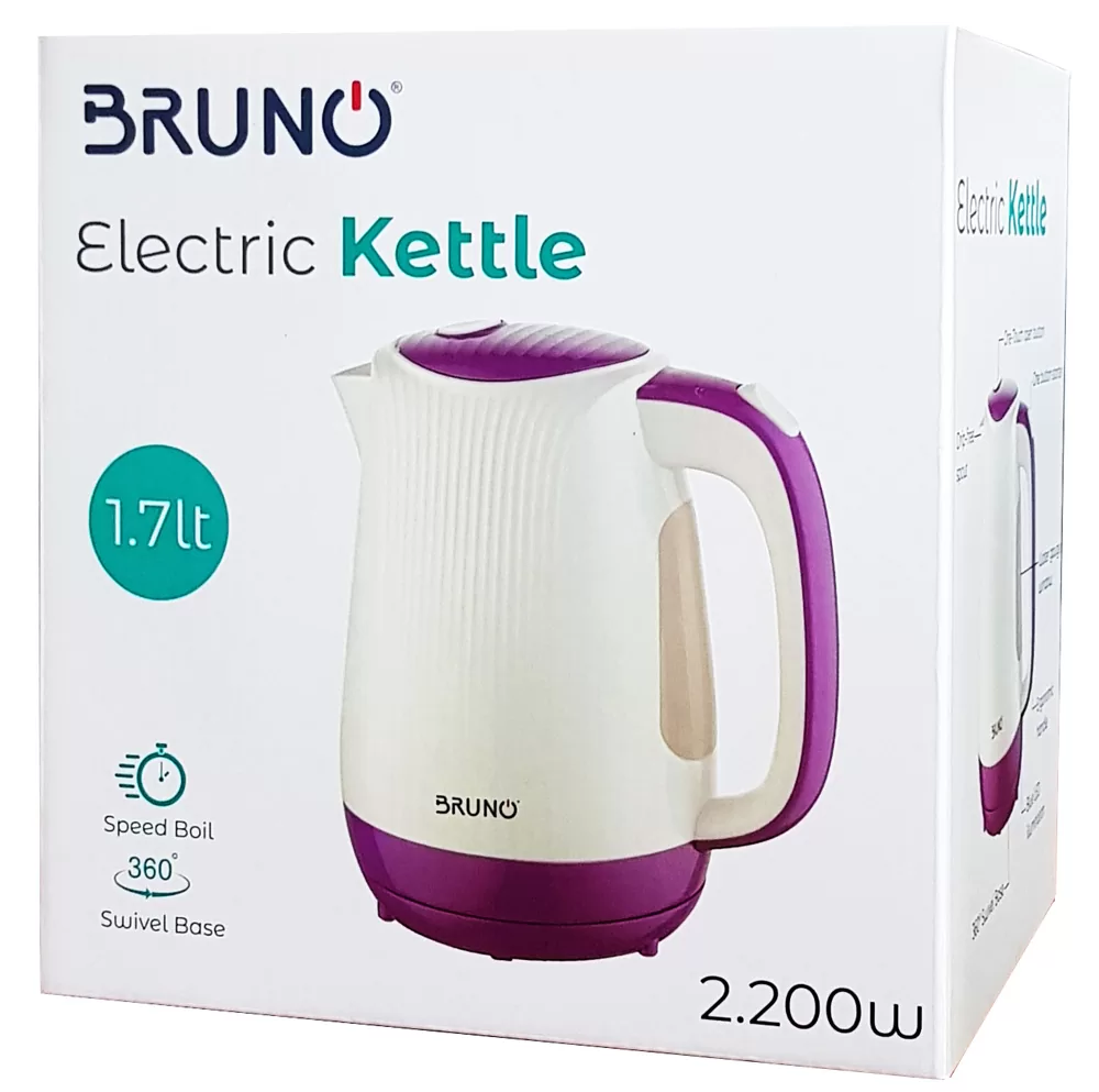 BRUNO ηλεκτρικός βραστήρας BRN-0001, 2200w, 1.7lt, βάση 360°, LED 5 BRUNO ηλεκτρικός βραστήρας BRN-0001, 2200w, 1.7lt, βάση 360°, LED - Image 3