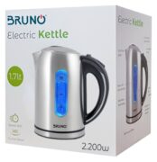 BRUNO ηλεκτρικός βραστήρας BRN-0028, 2200W, 1.7lt, βάση 360°, LED 3