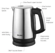 BRUNO ηλεκτρικός βραστήρας BRN-0030, 2200W, 1.7lt, βάση 360° 4