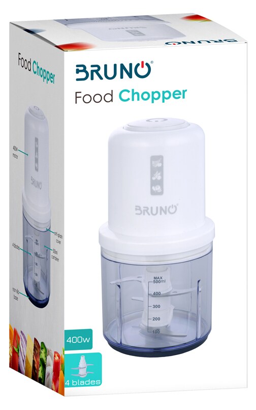 BRUNO πολυκόπτης BRN-0066, 500ml, 400W, 4 λεπίδες, λευκό 7 BRUNO πολυκόπτης BRN-0066, 500ml, 400W, 4 λεπίδες, λευκό - Image 5