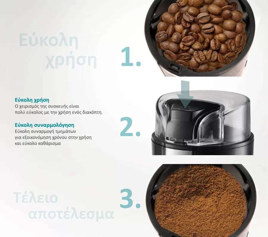 BRUNO αλεστής καφέ & μπαχαρικών BRN-0094, 200W, inox-μαύρο 8 BRUNO αλεστής καφέ & μπαχαρικών BRN-0094, 200W, inox-μαύρο - Image 6