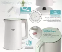 BRUNO βραστήρας BRN-0140 με διπλό τοίχωμα, 1.7L, Strix, 2200W, λευκός 8