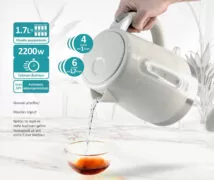 BRUNO βραστήρας νερού BRN-0142, 1.7L, 2200W, λευκό-γκρι 12 BRUNO βραστήρας νερού BRN-0142, 1.7L, 2200W, λευκό-γκρι 4