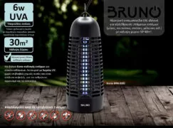 BRUNO ηλεκτρική εντομοπαγίδα BRN-0185 με UV λυχνία, 6W, μαύρη 2