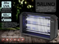 BRUNO ηλεκτρική εντομοπαγίδα BRN-0186 με UV λυχνία, 20W, μαύρη 2