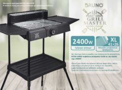 BRUNO επιδαπέδια ηλεκτρική ψησταριά BRN-0190, 2400W, με βάση & ρυθμιζόμενο θερμοστάτη, μαύρη 3