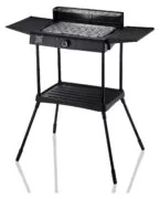 BRUNO επιδαπέδια ηλεκτρική ψησταριά BRN-0190, 2400W, με βάση & ρυθμιζόμενο θερμοστάτη, μαύρη
