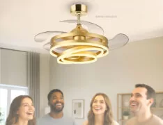 BRUNO ανεμιστήρας οροφής με LED φως BRN-0225, AC 122W, 42", Φ107x58εκ., χρυσός 6