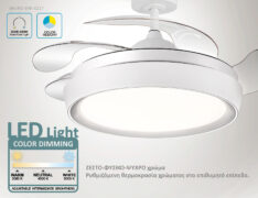BRUNO ανεμιστήρας οροφής με LED φως BRN-0227, AC 82W, 42", Φ107x47εκ, λευκός 5