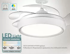 BRUNO ανεμιστήρας οροφής με LED φως BRN-0227, AC 82W, 42", Φ107x47εκ, λευκός 5