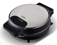BRUNO βαφλιέρα BRN-0253, 1000W, στρόγγυλη 19εκ, βαθιά, inox-μαύρη 1