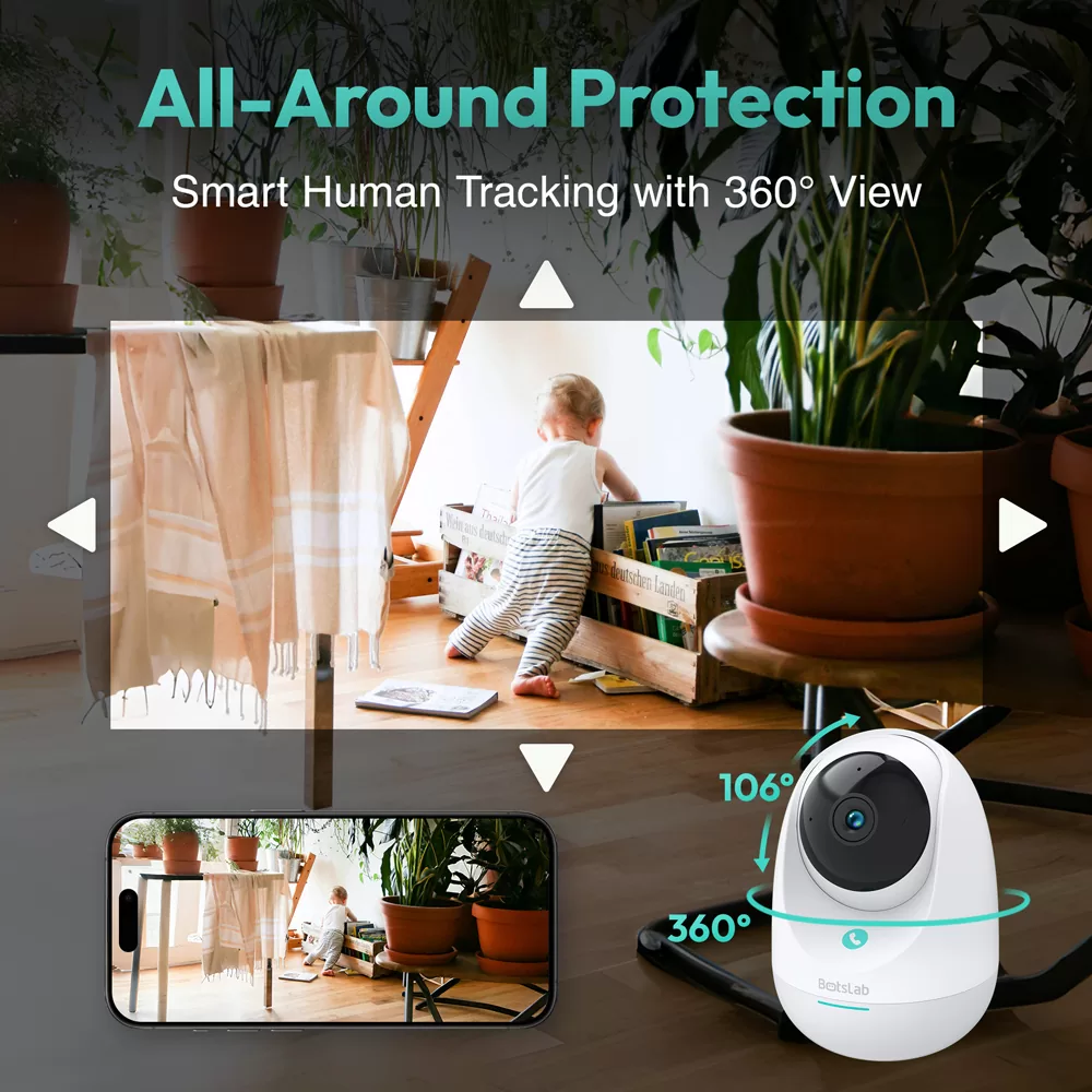 BOTSLAB smart κάμερα C213, 3MP/2K, WiFi & LAN, 360° PTZ, SD 10 BOTSLAB smart κάμερα C213, 3MP/2K, WiFi & LAN, 360° PTZ, SD - Image 8