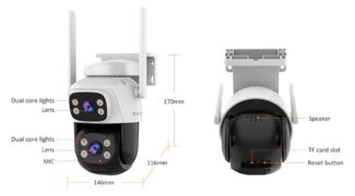 VSTARCAM smart κάμερα C622DR, dual lens, 2MP, WiFi, SD, PTZ, IP66 5