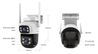 VSTARCAM smart κάμερα C622DR, dual lens, 2MP, WiFi, SD, PTZ, IP66 5