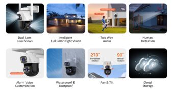 VSTARCAM smart κάμερα C622DR, dual lens, 2MP, WiFi, SD, PTZ, IP66 7