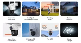 VSTARCAM smart κάμερα C622DR, dual lens, 2MP, WiFi, SD, PTZ, IP66 7