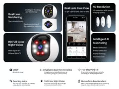 VSTARCAM smart κάμερα C992DR, 3MP, dual lens, WiFi, PTZ, SD 3
